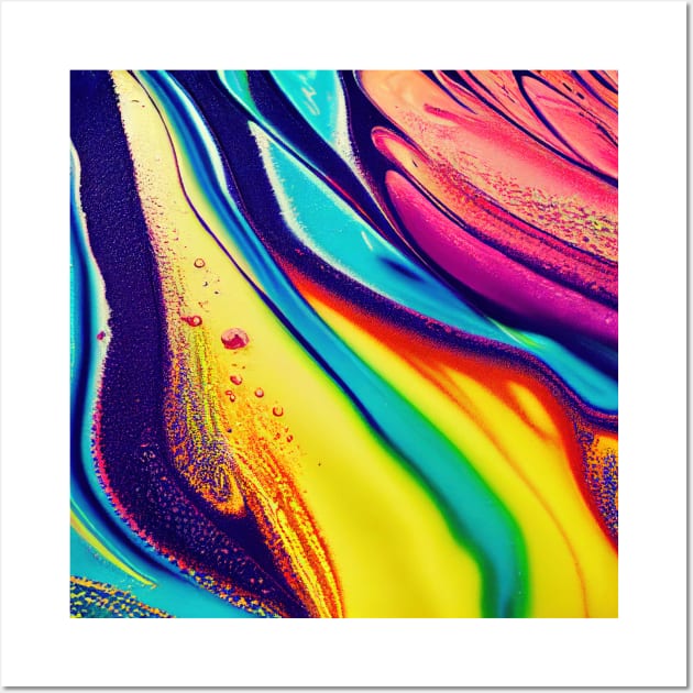 Liquid Colors Flowing Infinitely - Heavy Texture Swirling Thick Wet Paint - Abstract Inspirational Rainbow Drips Wall Art by JensenArtCo